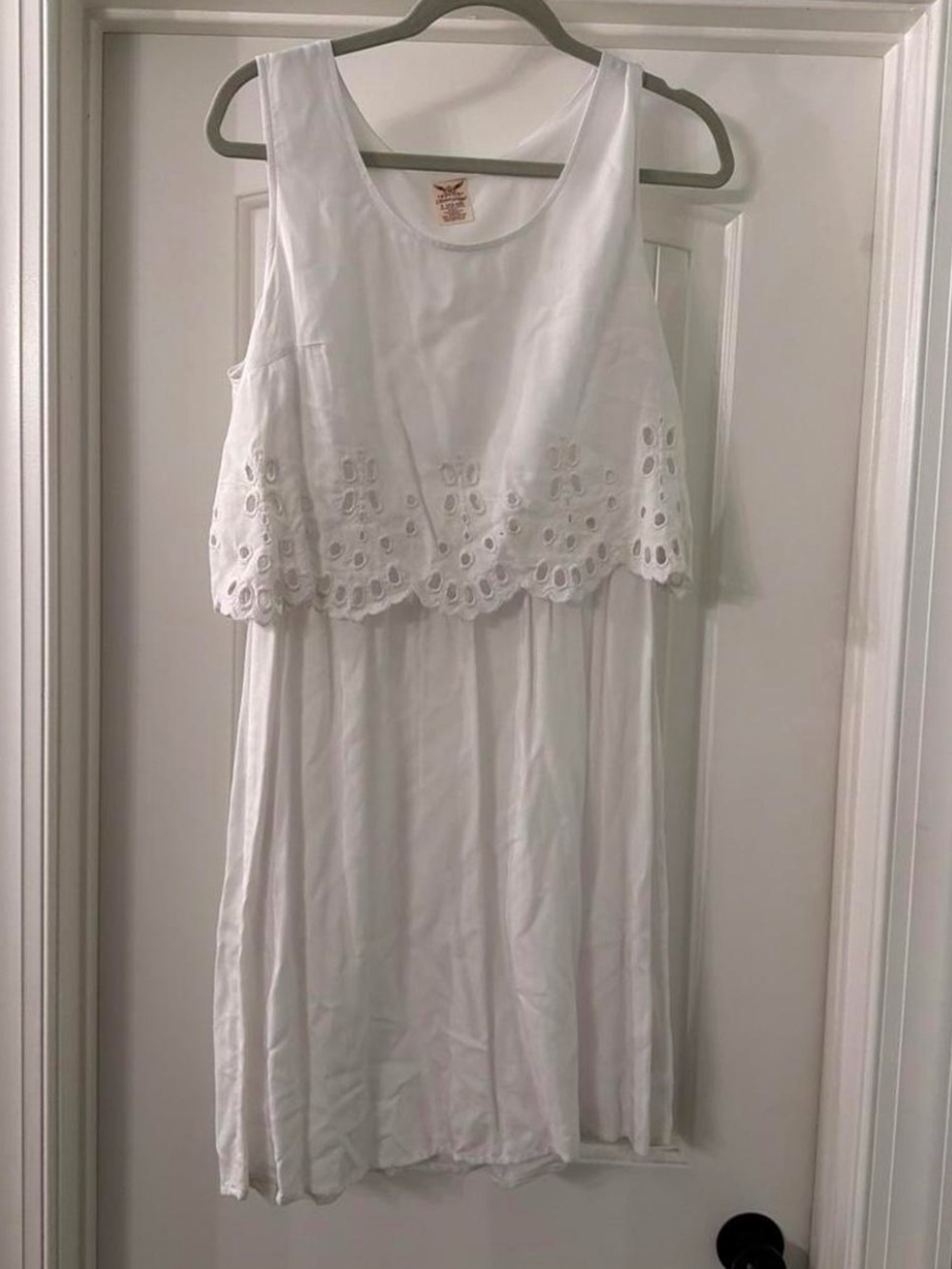 Faded Glory White Eyelet Layered Sundress